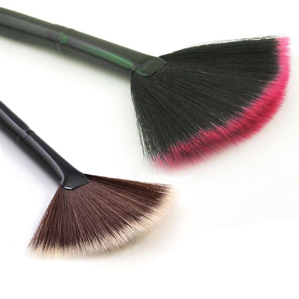 

2017 makeup brushes black and brown new pro fan shape makeup cosmetic brushes blending highlighter contour face powder beauty tools wx-b13