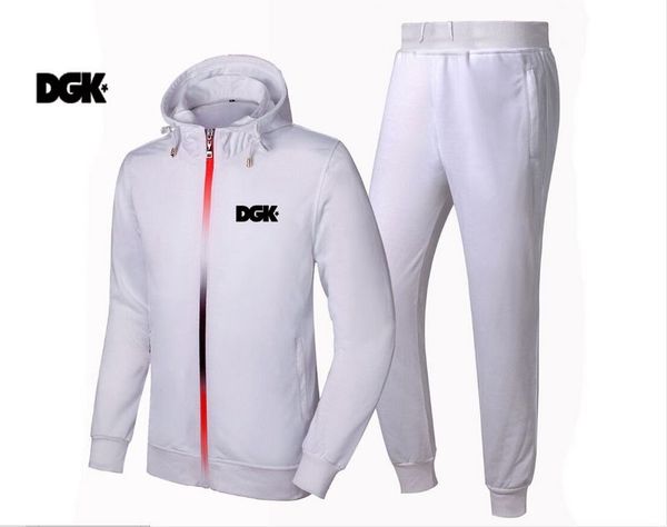 

s-3xl 393 hip hop dgk diamond supply co men tracksuit thick sweatshirts zipper hoodie +pants, Gray