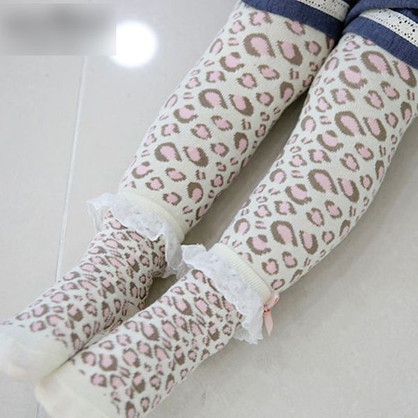 Baby Mädchen Strumpfhosen Strumpfhosen Süße Hosen Leggings mit Spitze Schleife Socken Sets Leopard Kleinkind PP Enge Hosen Neue Säugling Leggings Sockenanzüge A6495