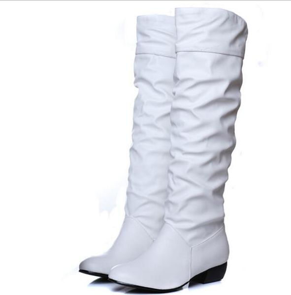 

wholesale-plus size 43 fashion new arrival winter mid-calf women boots black white brown flats heels half boots autumn snow shoes