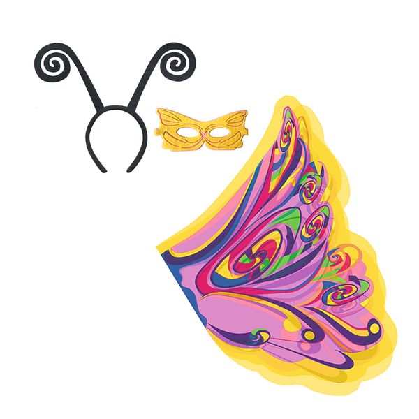 

2018 dreamy dress-ups fanciful fabric wings - color monarch butterfly, Black;red