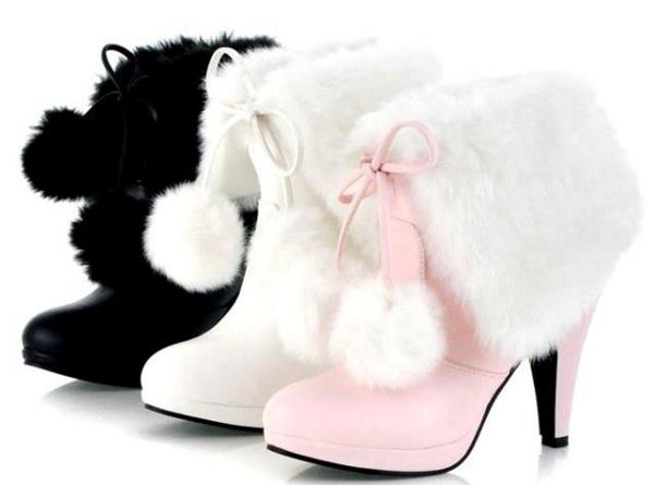 

new plush boots high boots in winter, Black