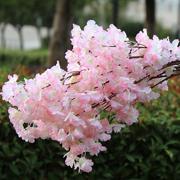 10 Stück künstliche Blumen, 1 Meter lang, elegante Kirschblütenkränze, Heimdekoration, Dekoration für Zuhause, Hochzeit