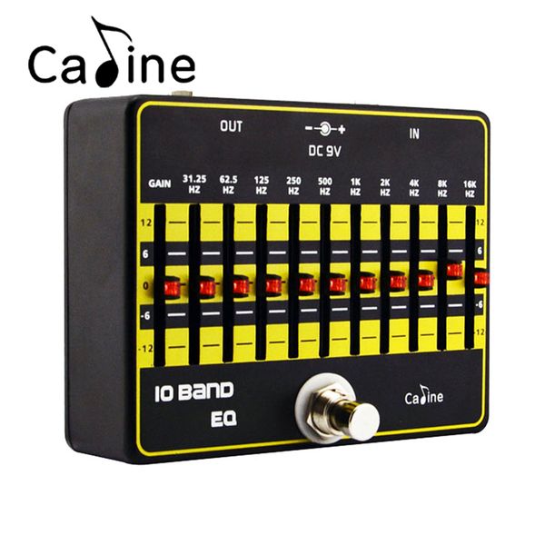 

caline cp-24 10 band eq equalizer electric guitar effect pedal aluminium alloy true bypass design
