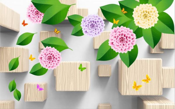 

mural 3d wallpaper 3d wall papers for tv backdrop dahlia flower natural 3d wallpapers