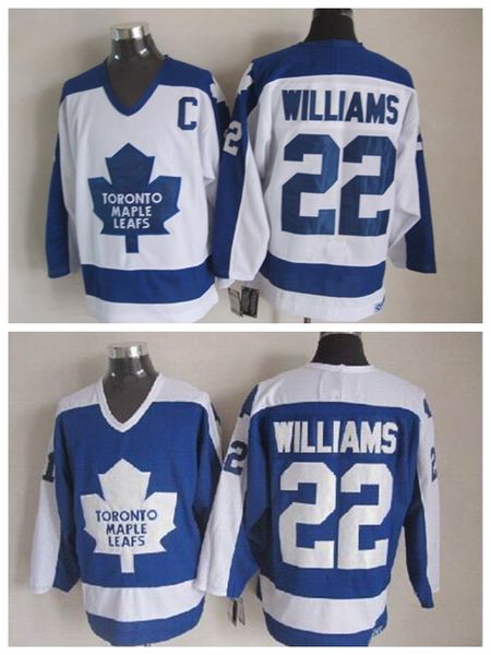 

vintage toronto maple leafs hockey jersey 22 tiger williams vintage classic stitched embroidery logo s-xxxl, Black;red