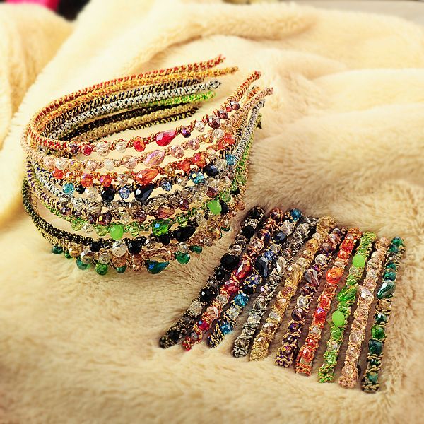 

korean style women crystal hair band hair clip loop colorful noble crystal headband hairpin jewelry fashion hair accessories2157612, Silver