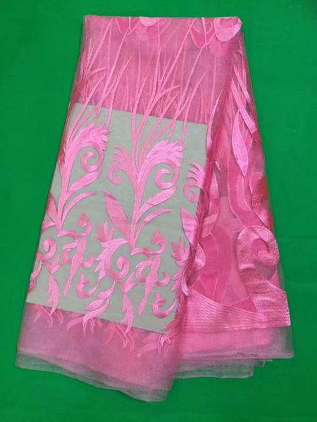 

5 yards/pc sale pink french net lace embroidery african mesh lace fabric for dress dn22-7, Black;white