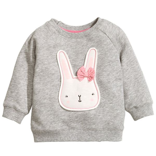 

autumn girls coat jacket kids gray cotton bunny cartoon jumper sweater children spring blouse girls clothing, Blue