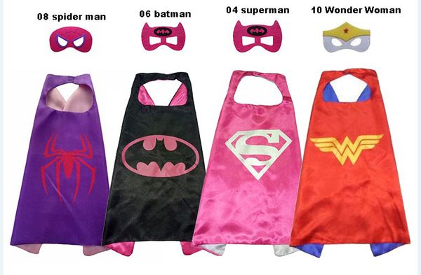 

Хэллоуин подарок L70 * 70 см дети супер герой накидки и маски-Человек-Паук Флэш Супер
