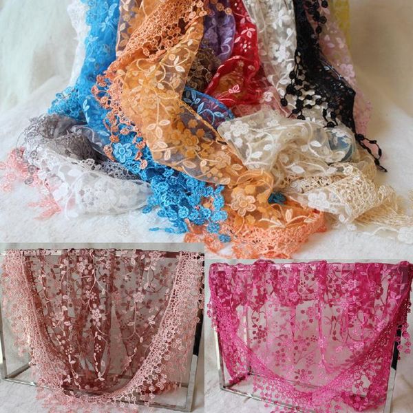 

fashion infinity scarves chiffon lace multi 18 colors floral print wraps dhl sale, Blue;gray