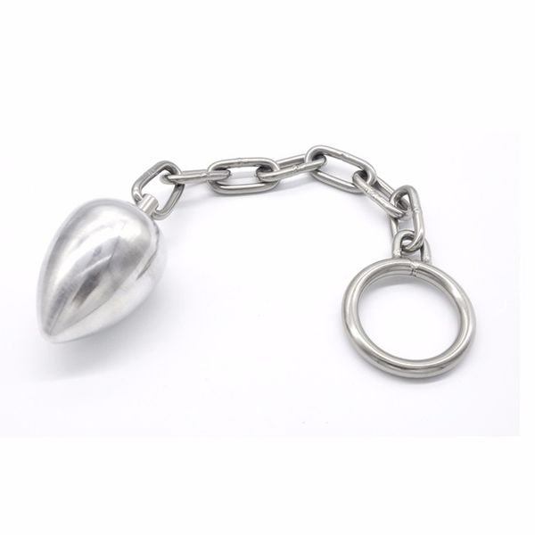 Neue männliche Edelstahlkette Anal Plug Butt Beads mit Cock Penis Ring Keuschheitsgürtel Gerät BONDAGE BDSM Sexspielzeug