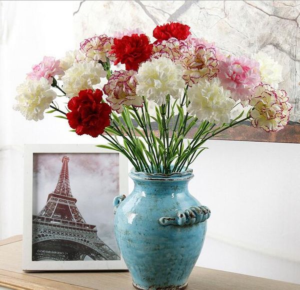 Acheter Bricolage Frais Artificielle Fleur Carnation Fleur De Soie Faux Plante Pour La Fête Des Mères Accueil Parti Décoration 7 Couleurs G511 De