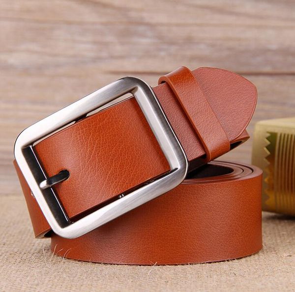 Erkekler Casual Gerçek Deri Bel Kemeri Pim Toka Ceinture Homme İçin Yumuşak Deri Kemer Erkekler Yüksek Kalite Tasarımcı Kayışlar