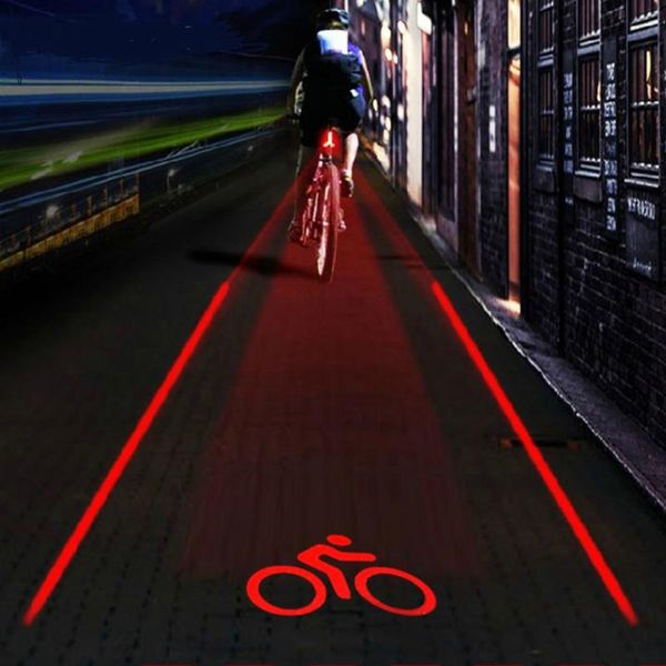 

5 LED 2 Laser Bicycle Bike Logo Intelligent Rear Tail Light Safety Lamp Super Cool for Owimin Smart Cycling Red