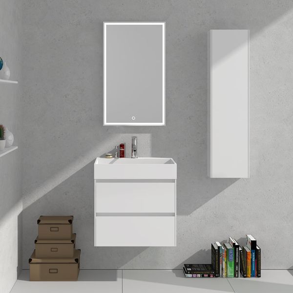 

600mm bathroom furniture standing vanity stone solid surface blum drawer cloakroom wall hung cabinet storage 2223