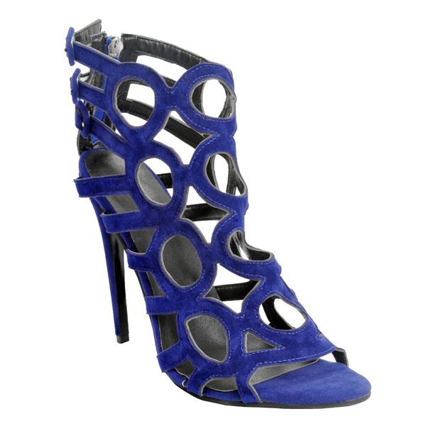 

kolnoo women's 110mm hollow stylish peep-toe ankle strap high heel sandals party dress shoes blue xd210, Black