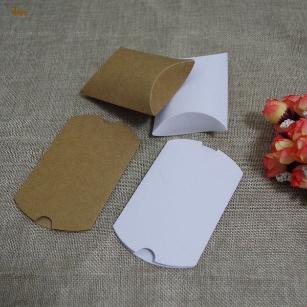 

50pcs/lot kraft card paper pillow box 9x6.5x2.5/18.5x7.8x3cm/21x10x4cm, two color jewelry/gift/ ring/earing/necklace packaging boxes/cases