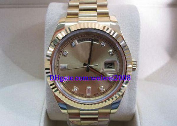 

factory to provide the luxury watches mens watch 218238 ll yellow gold president champagne diamond dial, Slivery;brown