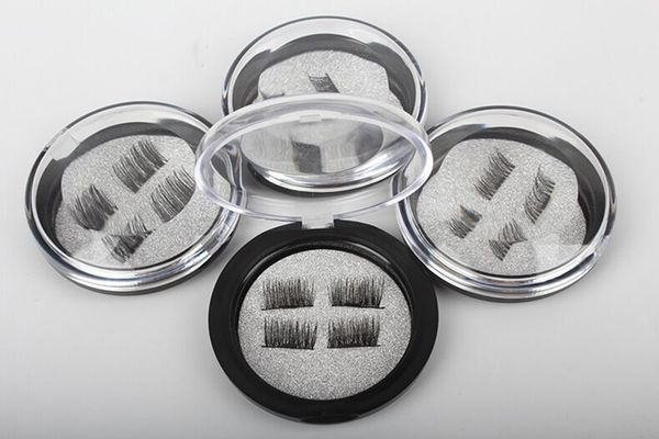 

magnetic eye lashes 3d mink reusable false magnet eyelashes extension 3d eyelash extensions magnetic eyelashes round box 4pcs in 1 set