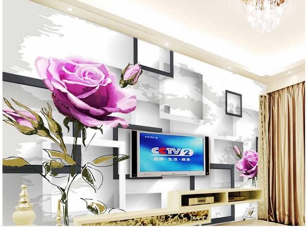 

rose 3d box tv background wall mural 3d wallpaper 3d wall papers for tv backdrop
