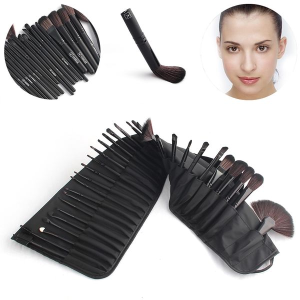 Pincéis Preto 32 Pcs Pincéis de Maquiagem Conjunto Fundação FaceEye Profissional Pinceaux Cosméticos Pincel de Maquiagem + Bolsa Bolsa