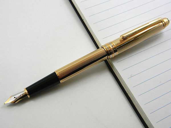 

New 163 golden wavy lines metal Quality serial number golden Fountain Pens