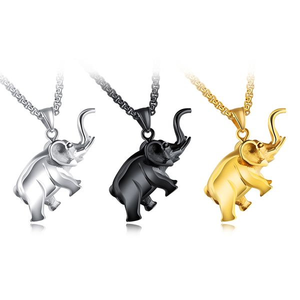 

stainless steel pendant necklace vintage egyptian pharaoh mini elephant horses ganesha pendants necklaces ethnic religion jewelry, Silver