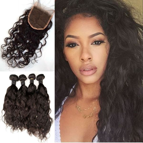 G Easy Virgin Human Hair With Closure Free Part Natural Black
