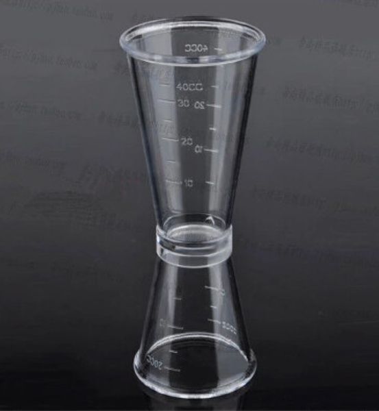 20-40 ml/once PC trasparenti bicchieri di plastica liquida doppio misurino piccolo con tazza oz resistente al calore