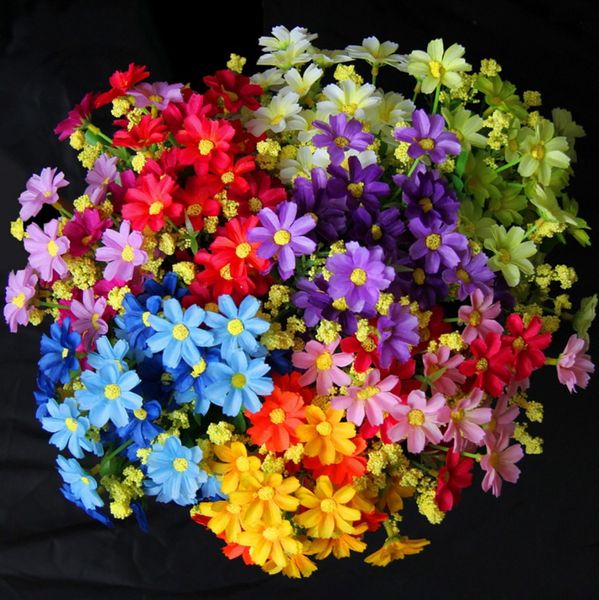 Оптовая LanJu моделирование букеты цветов для украшения Дейзи шелковые цветы для свадьбы невесты букет домашнего декора