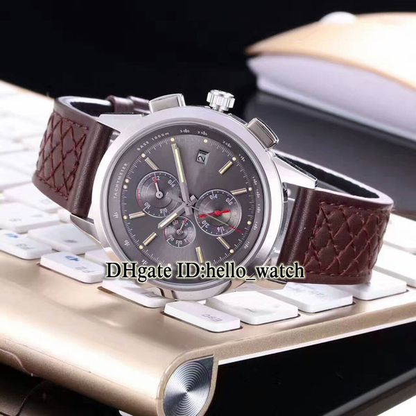 

new ingenieur flyback iw380702 iw380701 brown dial automatic mens watch 42mm leather strap watches with gift box, Slivery;brown