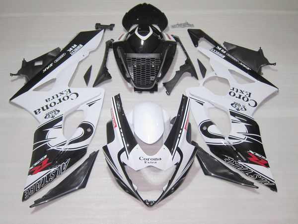 Spritzgießwerkzeug heißer Verkauf Verkleidung Kit für Suzuki GSXR 1000 2005 2006 weiß schwarz fairings gesetzt GSXR1000 K5 05 06 OT28