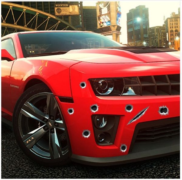 

стайлинга автомобилей 3d поддельные пулевые отверстия пистолет выстрелы смешные наклейки шлем автомобиля наклейки эмблема символ творческие