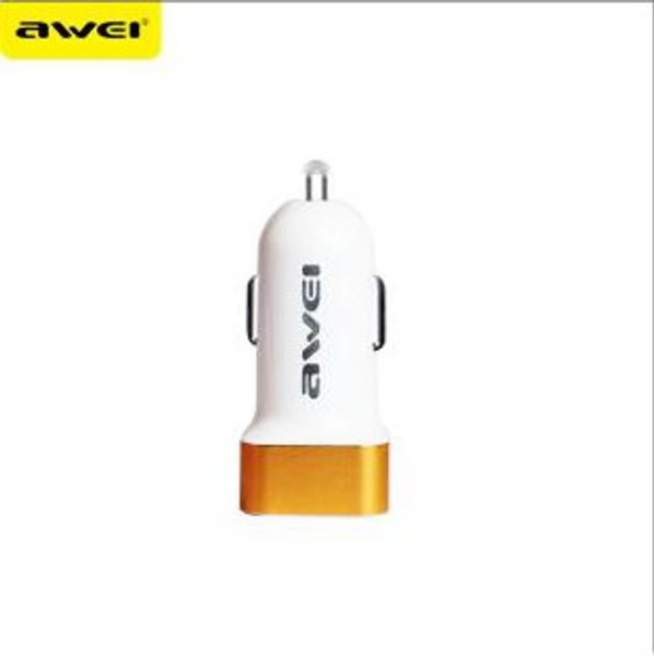 

universal car charger input dc12-24v dual usb output dc5v2.4a awei c-200 car charging adapter smart car fast charger with ing