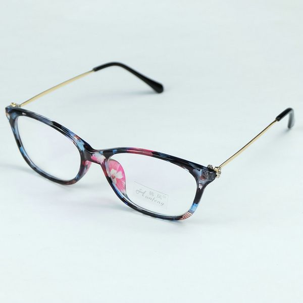 

wholesale- 2017 new brand lady glasses butterfly shape strong optical frame full metal legs with flower design rhinestone, Silver