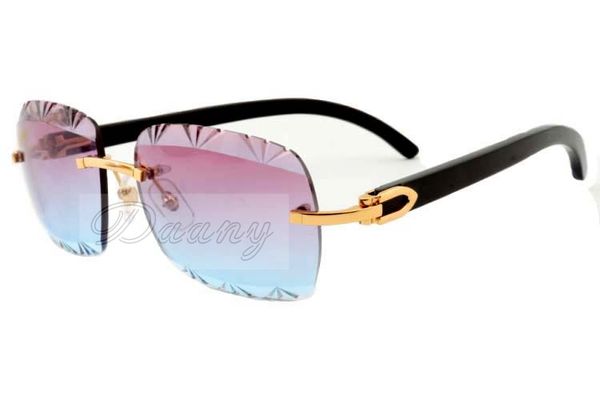 

19 factory direct color sculpture lens, carved sunglasses 8300765 pure natural black horn cool sunglasses, size: 56-18-140mm, White;black