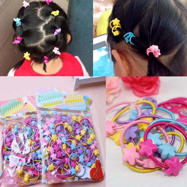 Wholesale Pack Cute Children Elastic Hair Bands Kids Hair Ties