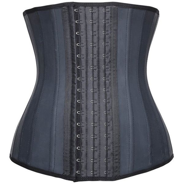 

25 steel bones latex waist trainer slimming latex belt cincher corset shapers body shaper slimming latex corset 9053, Black;white
