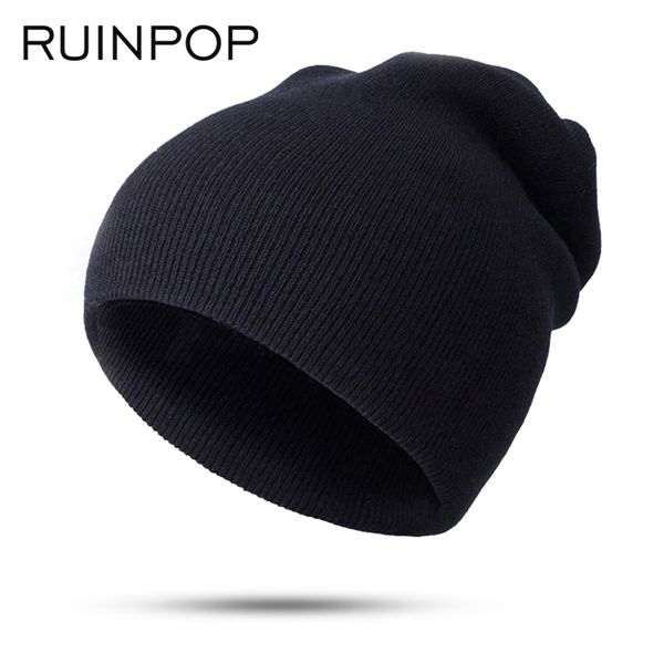 

ruinpop мода теплая вязаная шапка женщины зима hat cap для женщин skullies шапочки теплая зима cap мужчины марка шапочка hat оптовая, Blue;gray