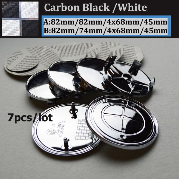 

Оптовая 7 шт. Углеродного Волокна Черный Белый Автомобиль рулевого колеса Центр Л