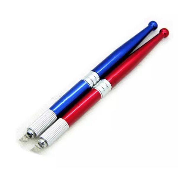 

new dhl 60pcs professional manual tattoo permanent makeup eyebrow pen 30 red and 30 blue
