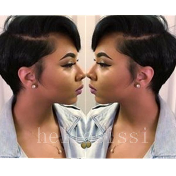 Rihanna Short Hair Wigs Brazilian Human Hair Wig Pixie Cut Short