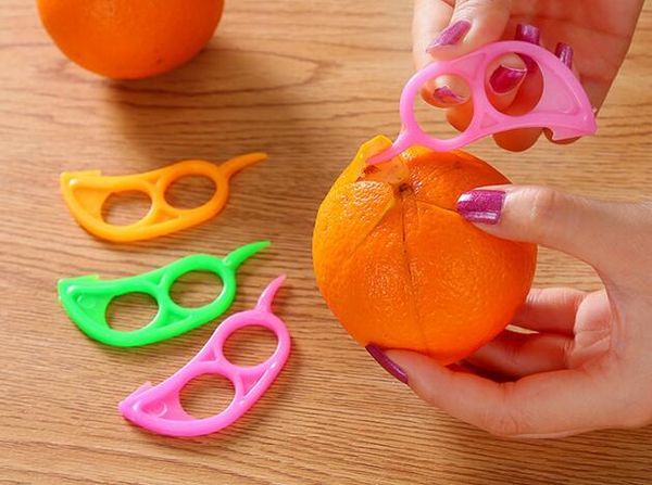 

новый дизайн 1000 шт. овощечистки пластиковые zesters апельсин открывалка для фруктов практический лимонный фрукты slicer открывалка фрукты