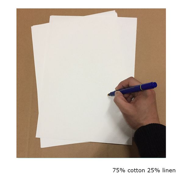 

bond printinng paper 75% cotton 25% linen pass pen test paper with colored fiber a4 size