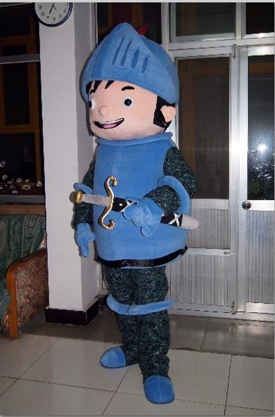 

real pictures deluxe mike the knight mascot costume fancy carnival costume ing, Red;yellow
