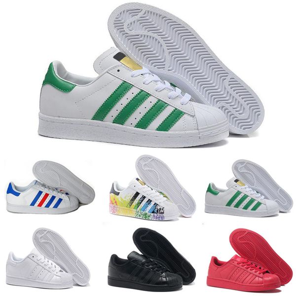 

2017 originals superstar color men women's lover originals superstar trainer shoes white black blue red athletic sports running shoes