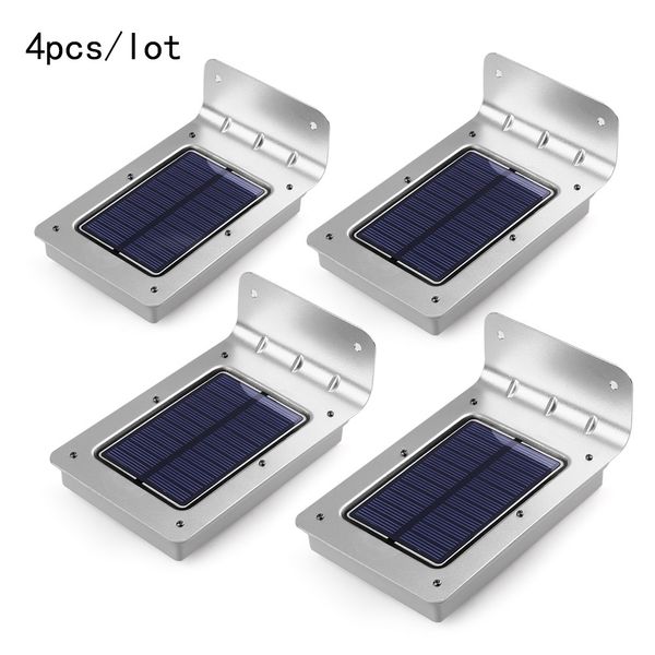 High Light 16 LED Solar Lights 4-Pack Outdoor Lights à prova d'água, economizando energia, luz de parede, sensor de movimento, luzes led para decoração de jardim