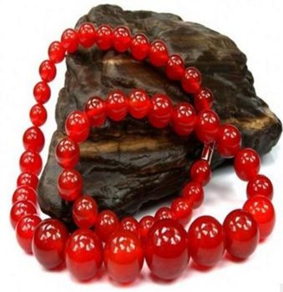 

fine natural agate gem necklace red agate tower chain jewelry, Silver