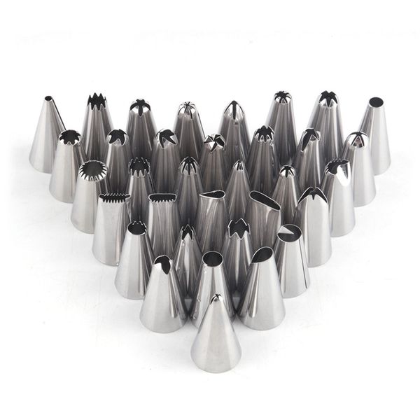 

wholesale- 35pcs cake decorating tools dessert decorators nozzles russian tips fondant cupcake cakes design mold kitchen accessories tool